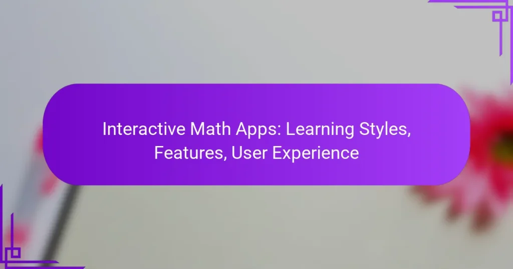 Interactive Math Apps: Learning Styles, Features, User Experience
