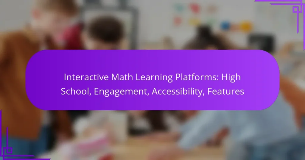 Interactive Math Learning Platforms: High School, Engagement, Accessibility, Features