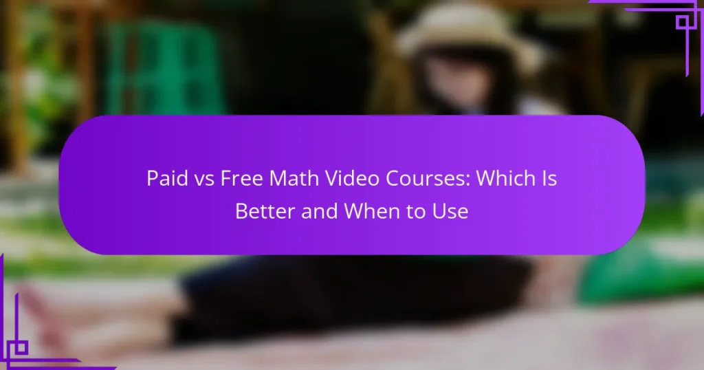 Paid vs Free Math Video Courses: Which Is Better and When to Use