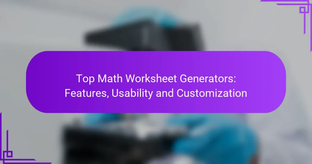 Top Math Worksheet Generators: Features, Usability and Customization