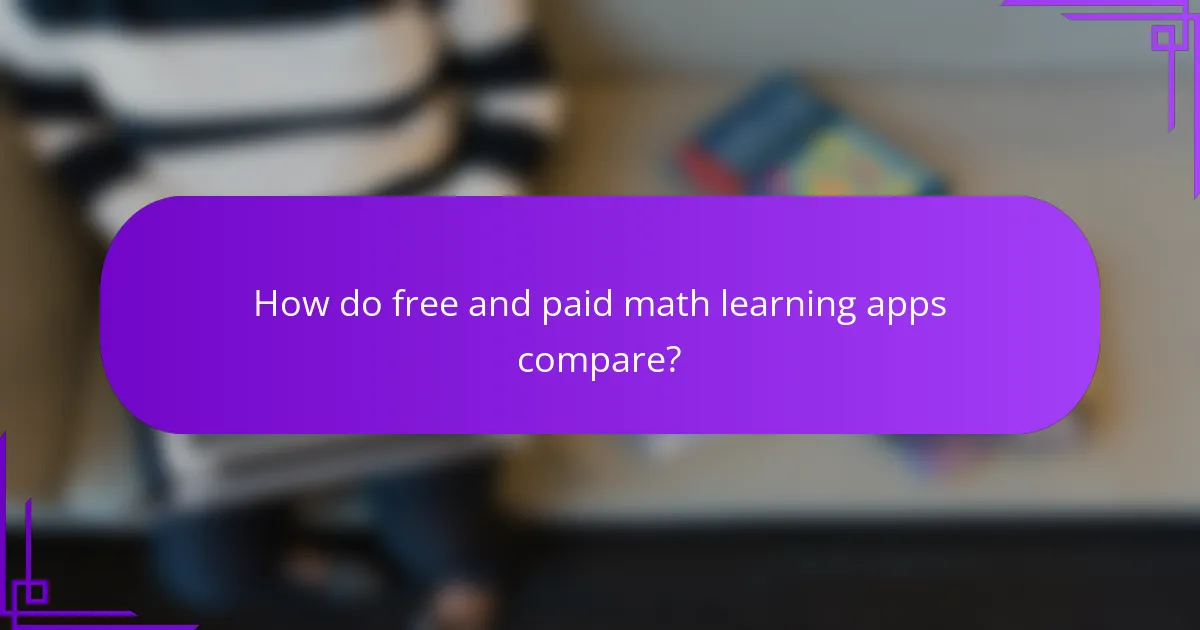 How do free and paid math learning apps compare?