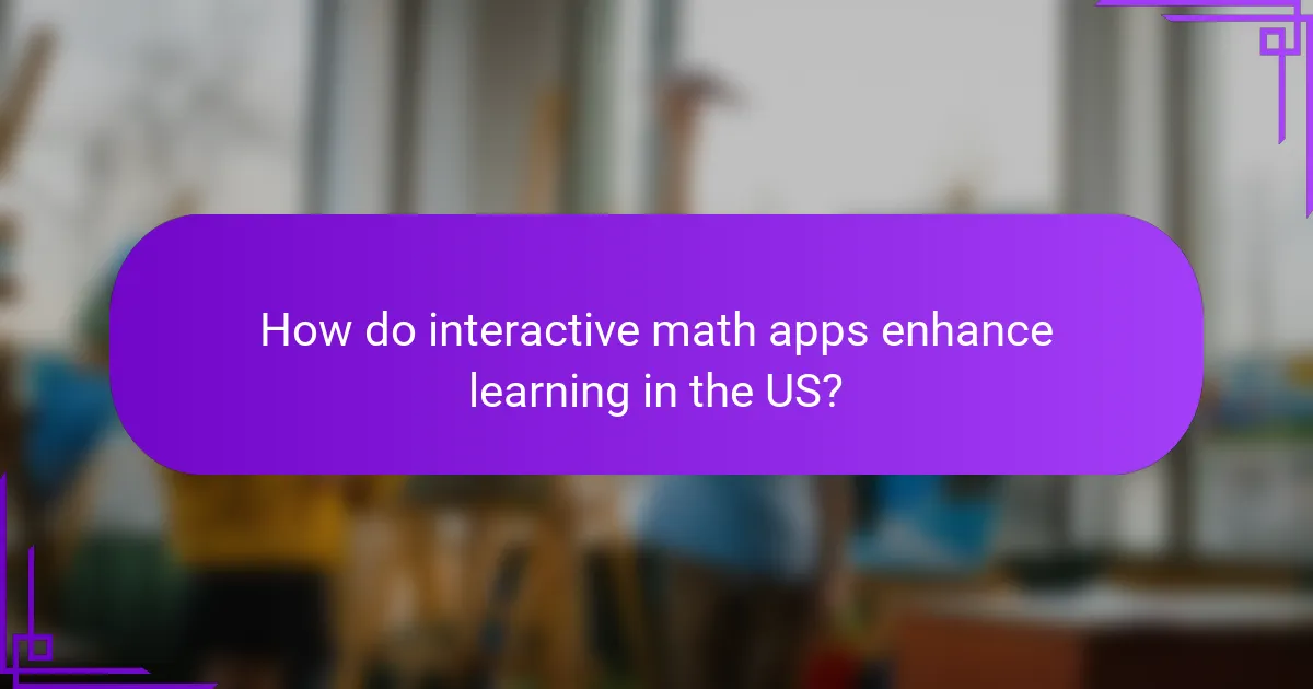 How do interactive math apps enhance learning in the US?