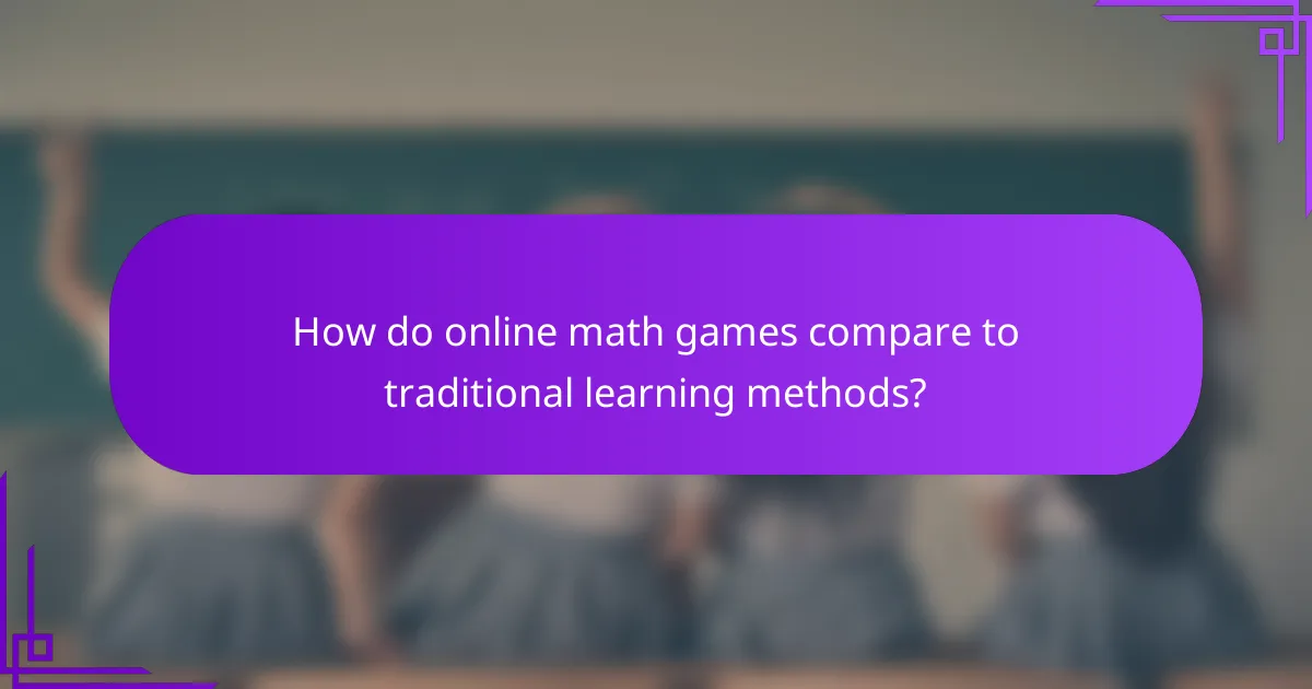 How do online math games compare to traditional learning methods?