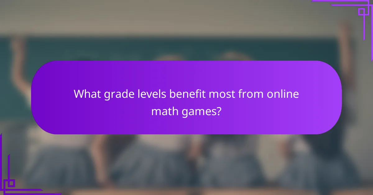 What grade levels benefit most from online math games?
