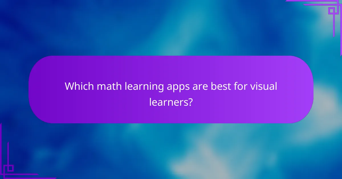 Which math learning apps are best for visual learners?